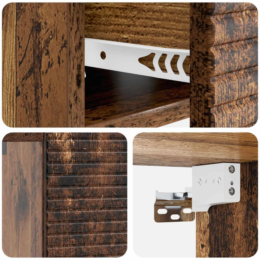 Mobiletto da notte a muro 2 pcs Legno antico 49 x 34,5 x 20 cm 898632
