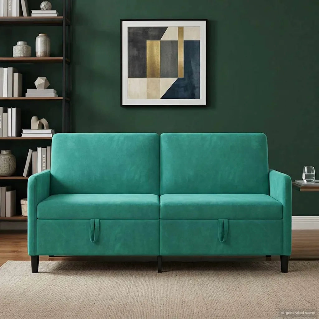 Divano con Storage Turchese 172 x 78 x 87 cm Poliestere 42036971
