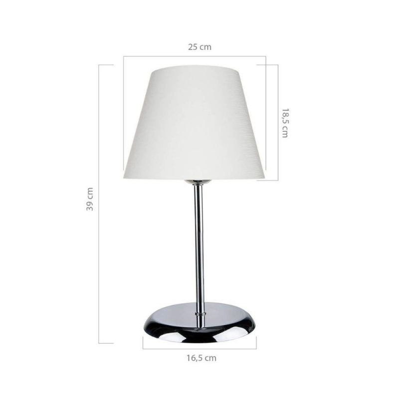 Lampada da tavolo Elva ASZ1047 in metallo e paralume tessuto