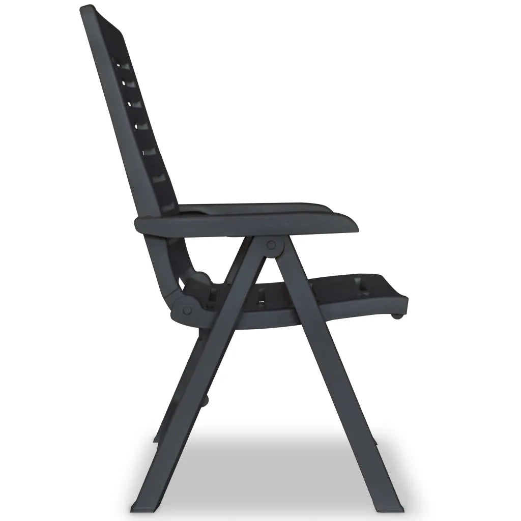 Sedie Reclinabili Giardino 4 pz in Plastica Antracite 275071