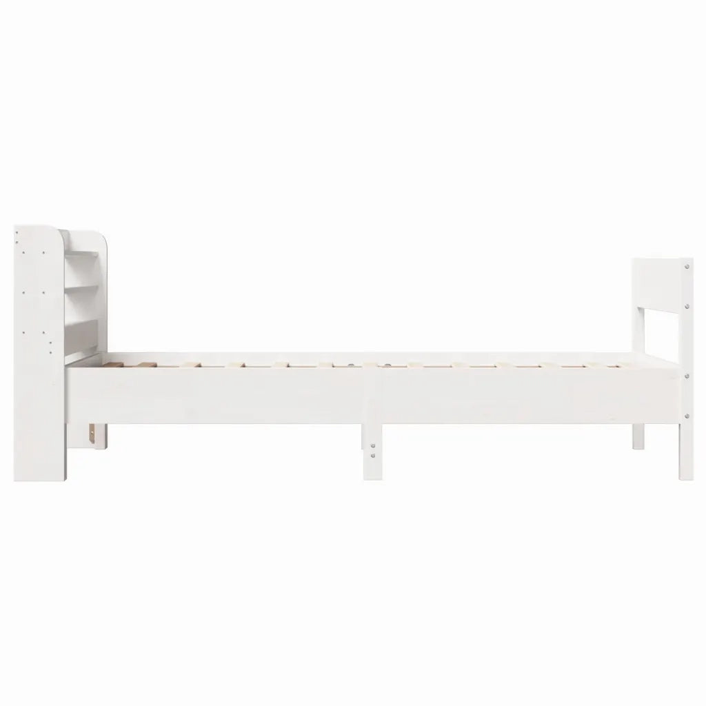 Letto senza Materasso Bianco 90x200 cm Legno Massello di Pino