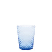 Zafferano Set 6 Bicchieri Tumbler Collezione Isolano in vetro soffiato lavorato a mano color Bluino, design elegante con texture effetto diamante