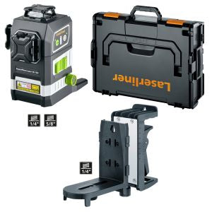 Livella Laserliner 18V compatibile con batterie di tutte le marche 3 raggi verde