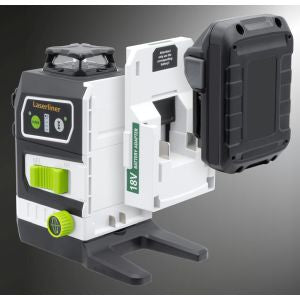 Livella Laserliner 18V compatibile con batterie di tutte le marche 3 raggi verde