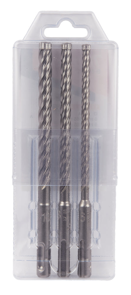 Set di 3 punte SDS plus diametri 6, 8, 10 mm x 165mm B-59075