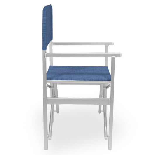 Sedia Regista Ketty in alluminio con seduta e schienale in textilene blu