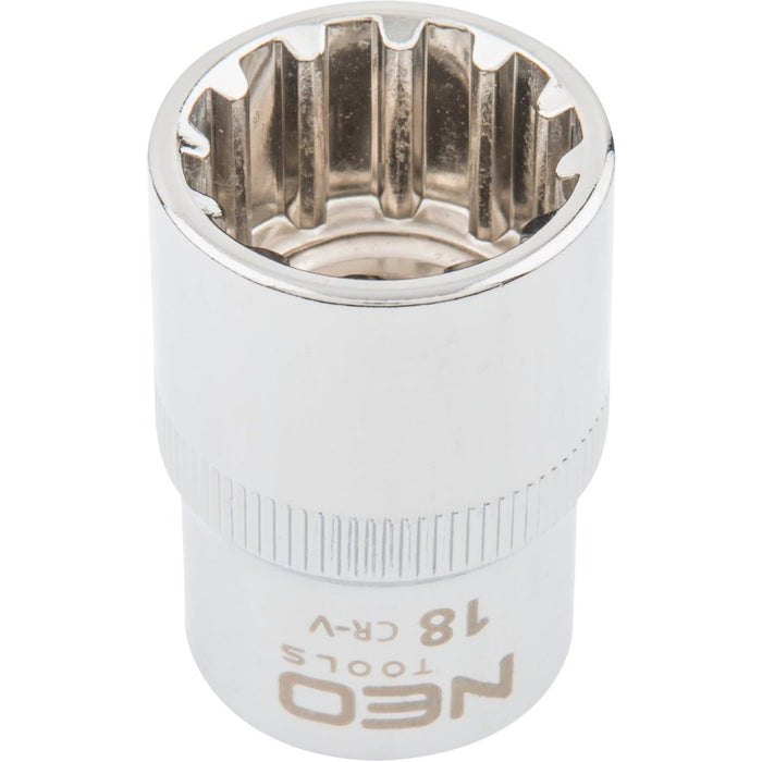 Topex 08-590 chiave a bussola sp spline 1/2, 18 mm ds