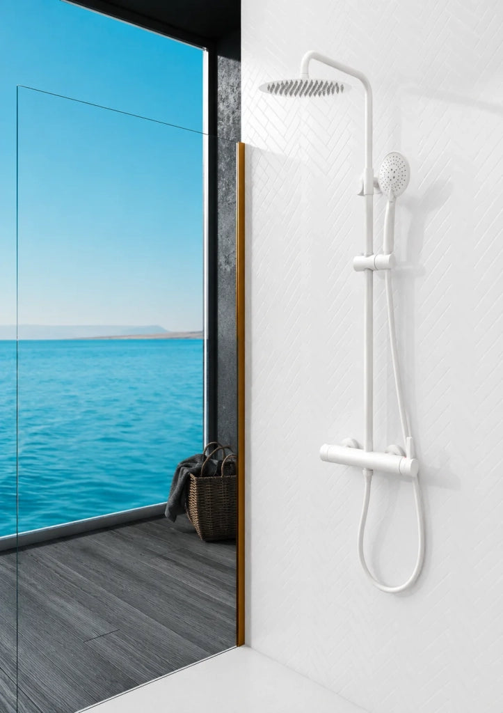 Colonna doccia rotonda con miscelatore INVERTER - bianco