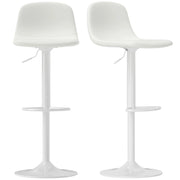 Sgabello Alto Regolabile 360¡ã con Schienale e Poggiapiedi ¨C Zephmum ¨C 40,5x44x84-104 cm Bianco
