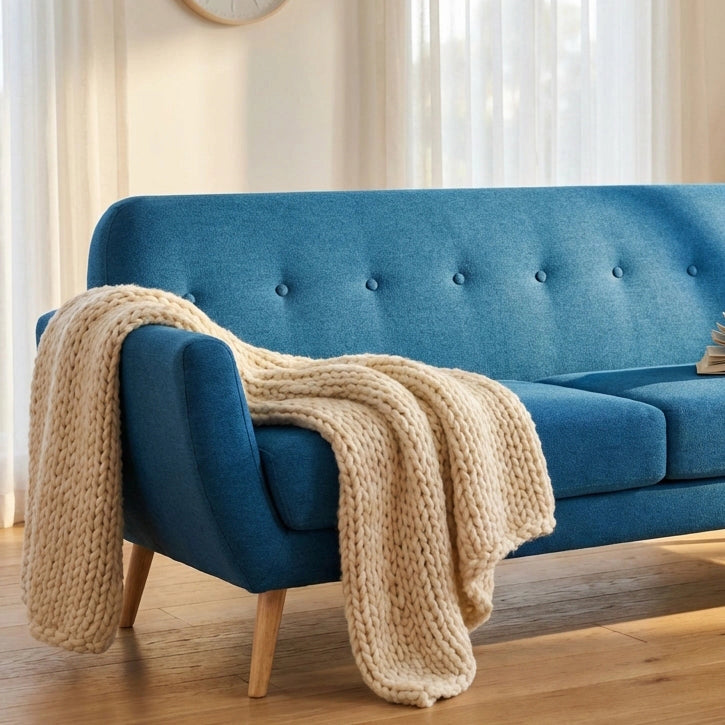 Divano tre posti Scandinavo in Tessuto cm 193x79x86 - SILENTE