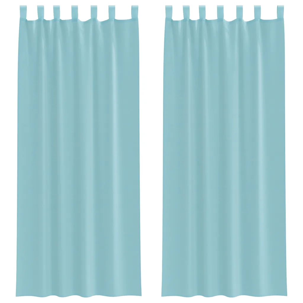 Tende in Voile con Passanti 2 pz Turchese 140x260 cm