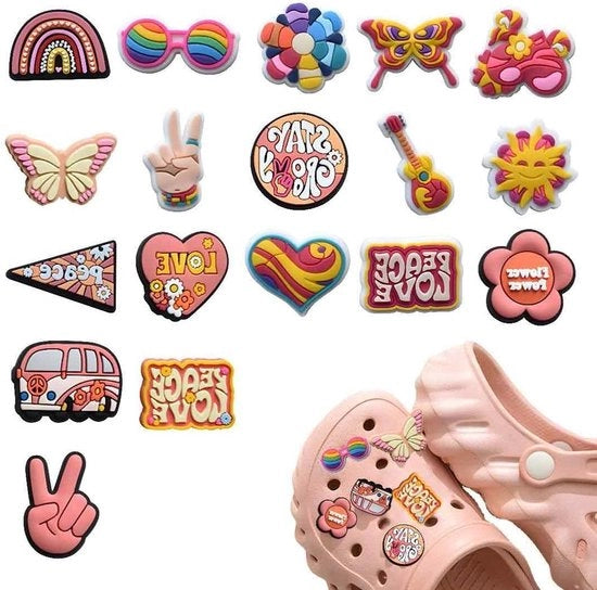 Set di 26 applicazioni PVC per sandali di klompen decorativi per accessori per bracciale - Adatto per ragazze, donne e uomini come regalo di festa