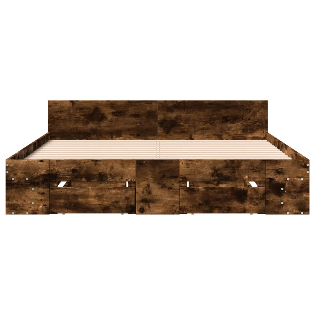 Giroletto con Cassetti Rovere Fumo 150x200 cm Legno Multistrato 3280745