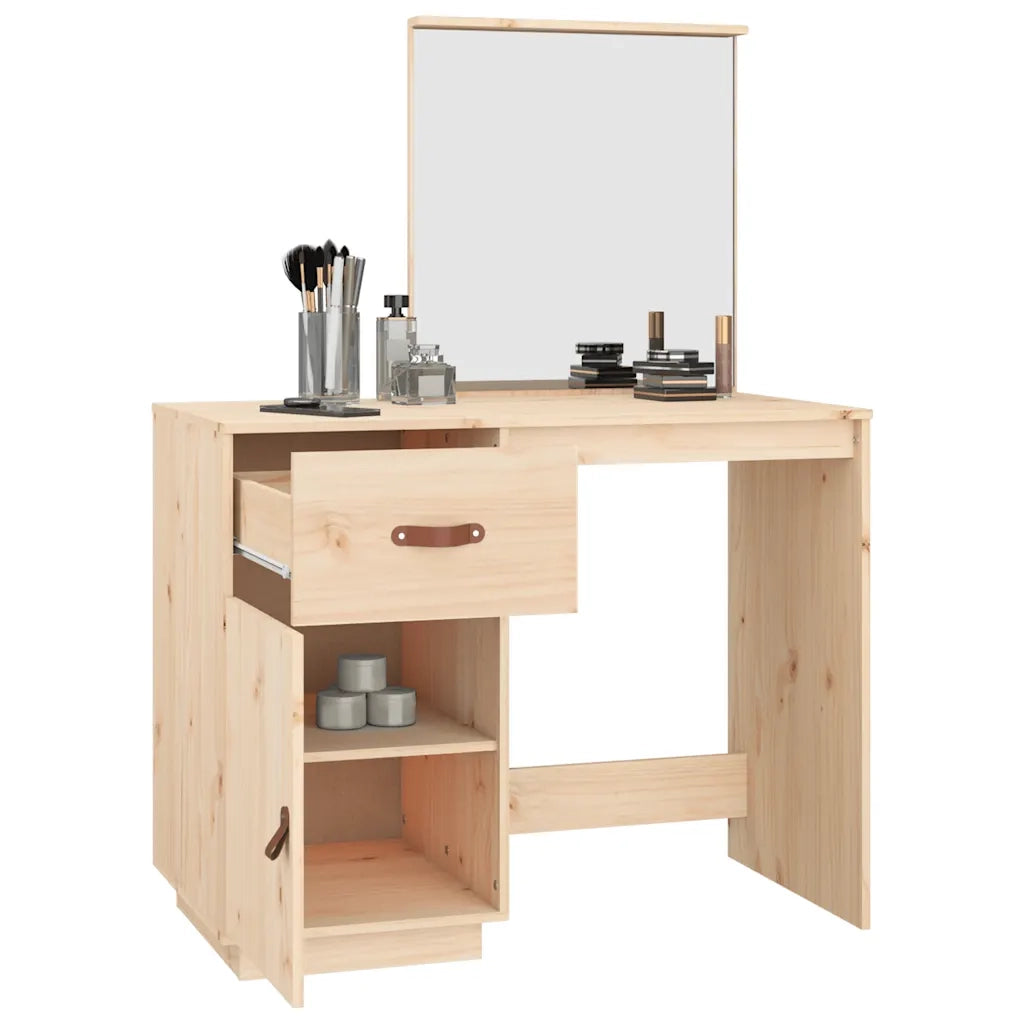 Toeletta | Tavolo da Trucco 95x50x134 cm in Legno Massello di Pino