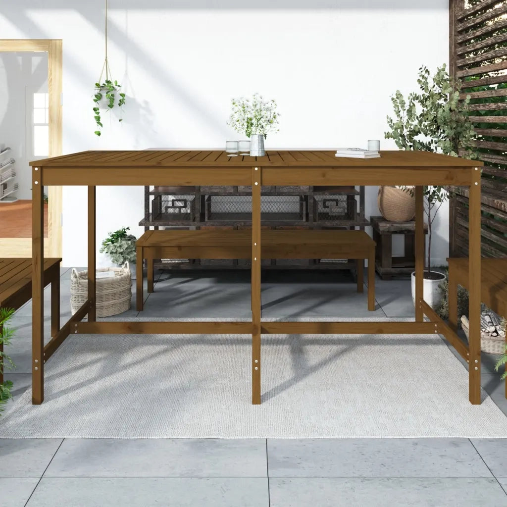 Tavolo da Giardino | Tavolino da esterno Ambra 203,5x90x110cm Legno Massello di Pino