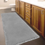 Matrice di gomma waffle per bagno, grande matrice antiscivolo assorbente, matrice boho macchinabile per bagno, corridoio e cucina - 61x153cm, grigio
