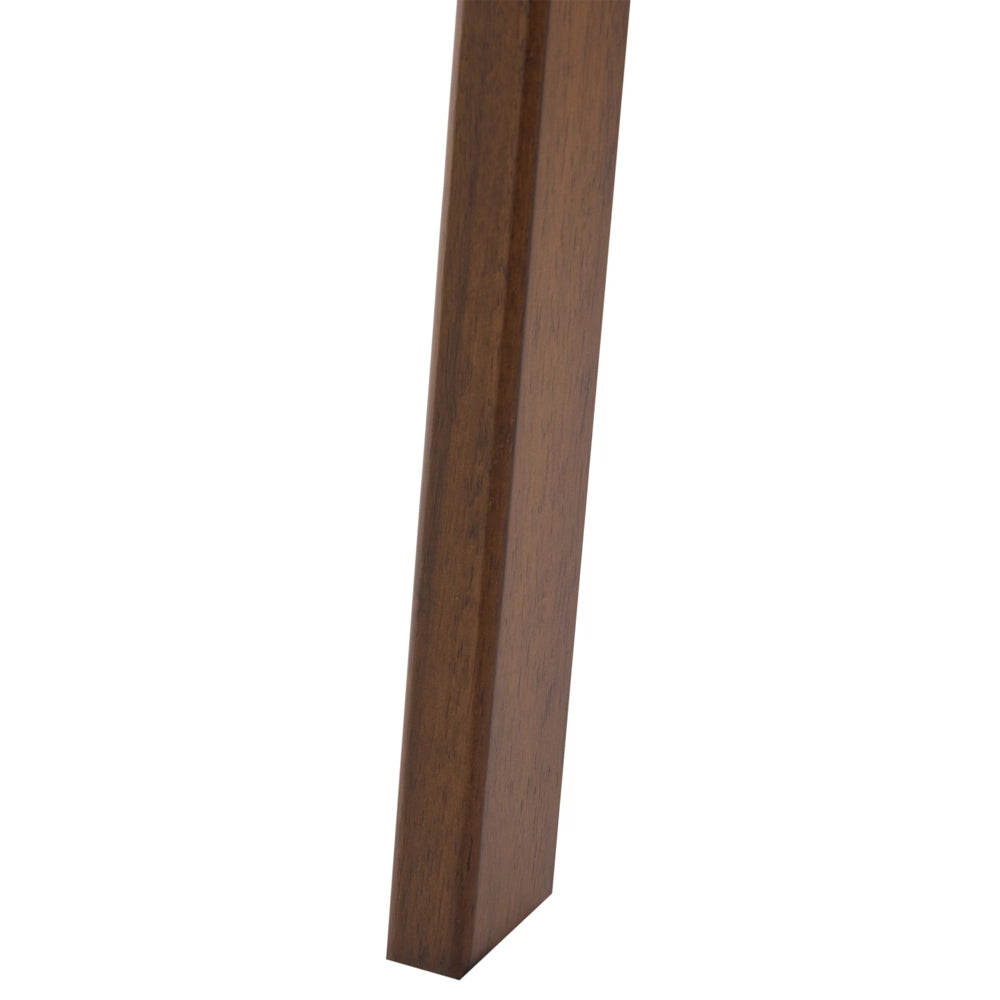 Set di 2 sedie da pranzo in tessuto bouclé marrone scuro e beige chiaro, con gambe in legno di gomma, stile retrò tradizionale