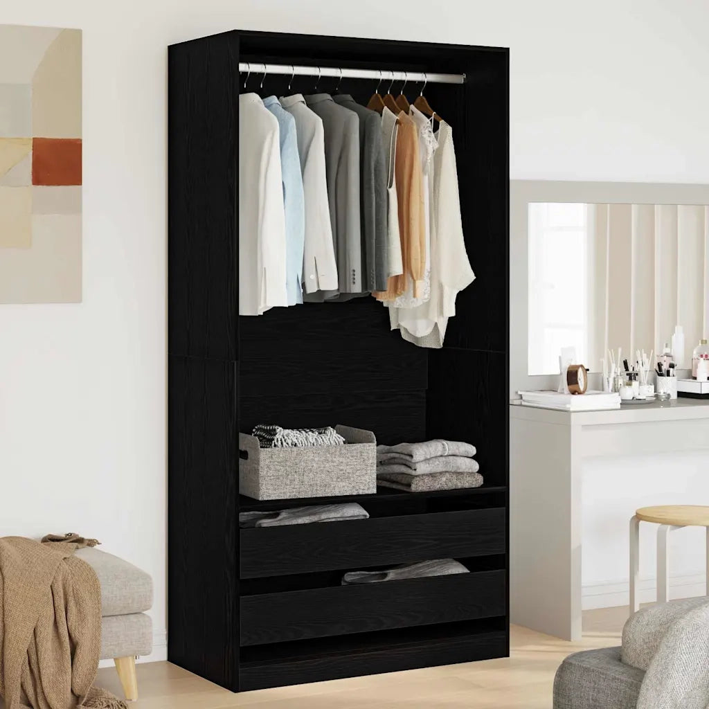 Guardaroba Rovere Nero 100 x 50 x 200 cm Legno multistrato 3329299