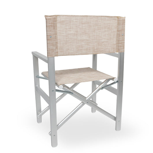 Sedia Regista Ketty alluminio seduta e schienale in textilene marrone chiaro x 2