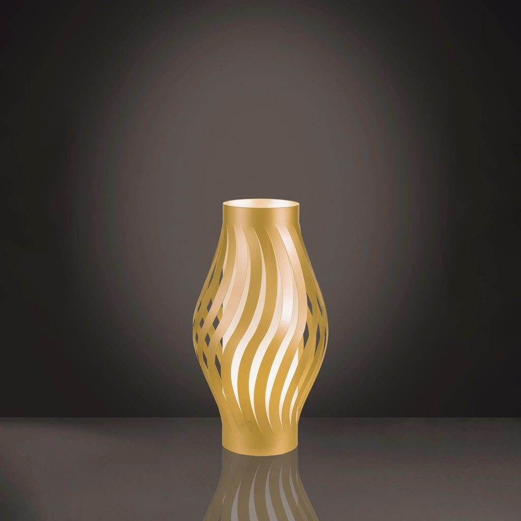 Lampada Da Scrivania-Ufficio Moderna Helios Polilux ® New Gold 1 Luce E14