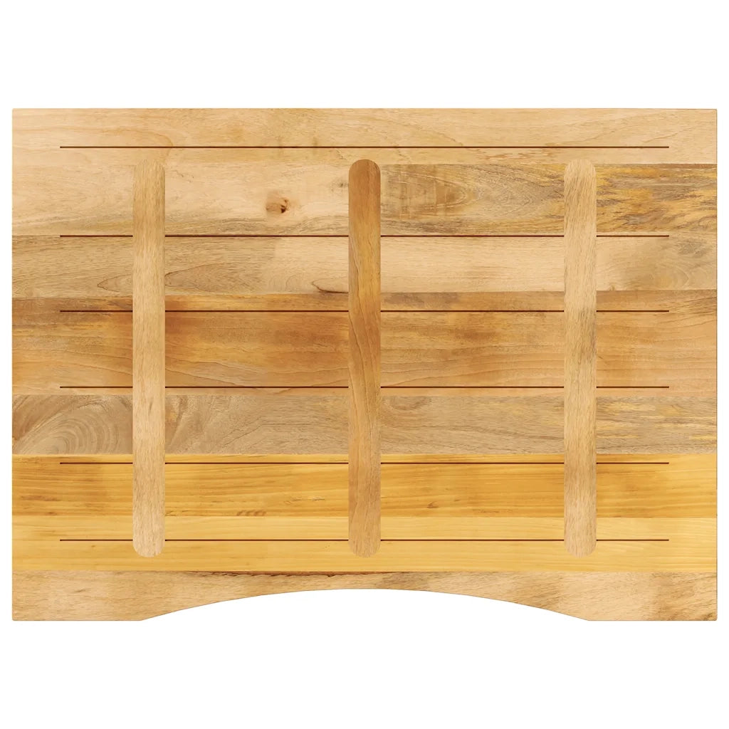 Piano Scrivania con Curva 100x80x2,5cm Massello Grezzo di Mango 370190