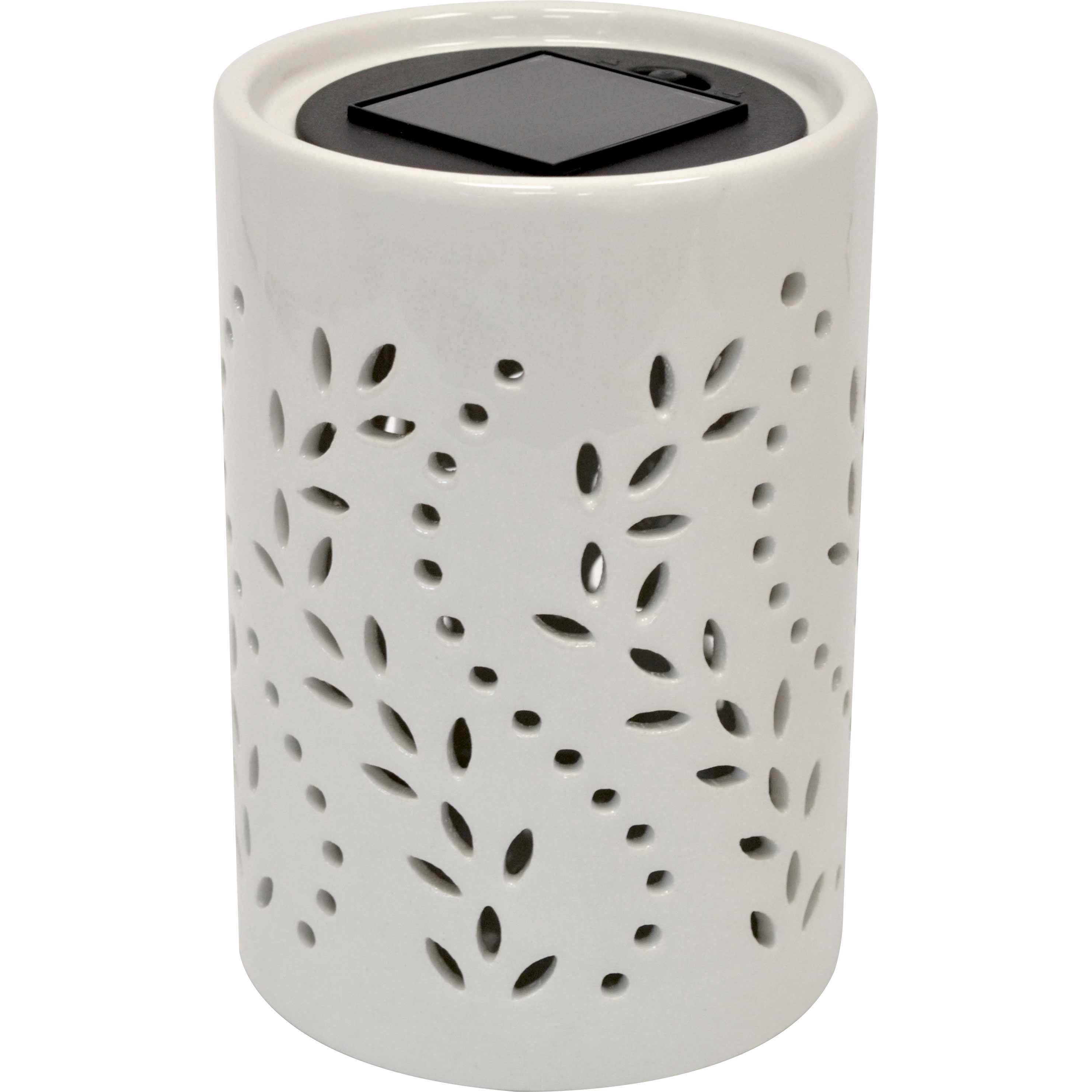 Lampada solare  ceramica da tavolo bianca