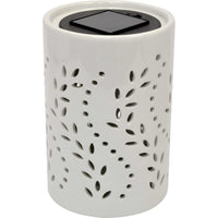 Lampada solare  ceramica da tavolo bianca