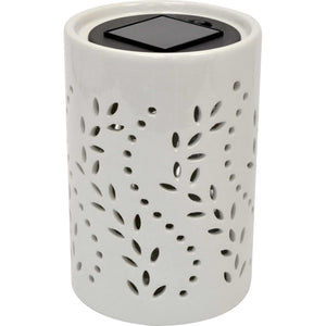 Lampada solare  ceramica da tavolo bianca