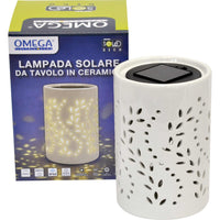 Lampada solare  ceramica da tavolo bianca