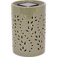 Lampada solare in ceramica da tavolo verde oliva