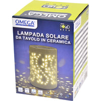 Lampada solare in ceramica da tavolo verde oliva
