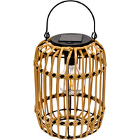 LANTERNA SOLARE EFFETTO RATTAN CON APPENDINO IP44
