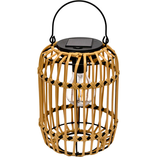 LANTERNA SOLARE EFFETTO RATTAN CON APPENDINO IP44