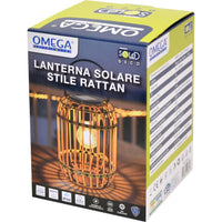 LANTERNA SOLARE EFFETTO RATTAN CON APPENDINO IP44