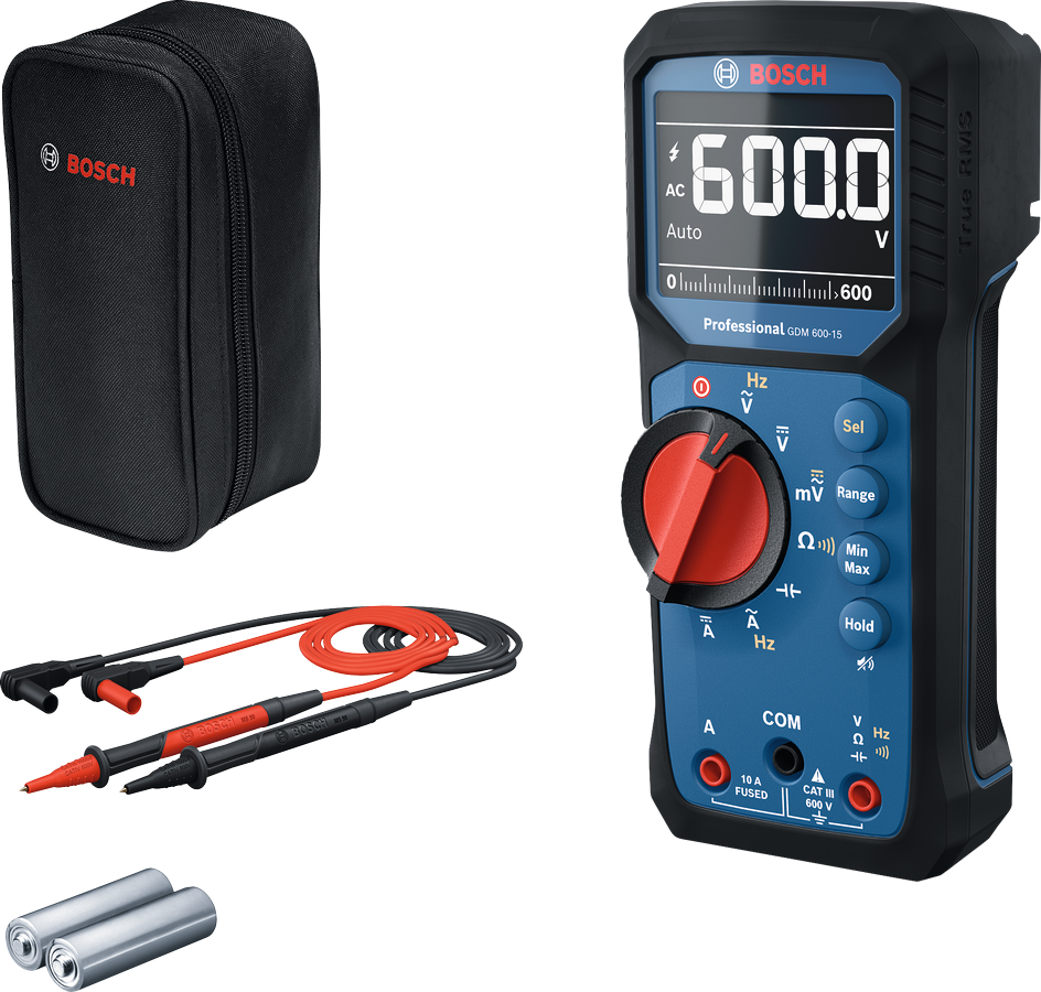 Multimetro digitale Bosch per valori RMS max 600V GDM 600-15