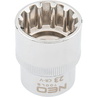 Topex 08-595 chiave a bussola sp spline 1/2, 23 mm ds