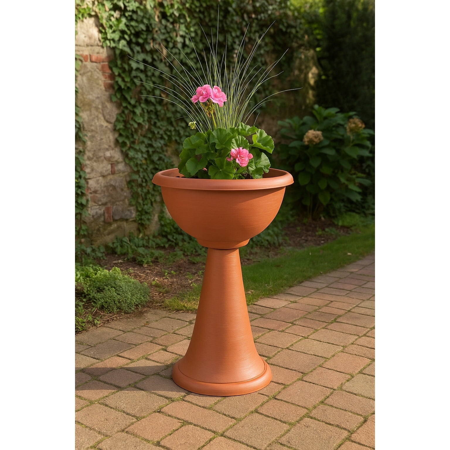 FIORIERA ALTA PETRA D.41XH70CM COLOR TERRACOTTA