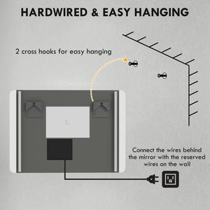 Specchio Bagno con LED a 3 Temperature e Interruttore Touch 70x50 cm Antiappannamento