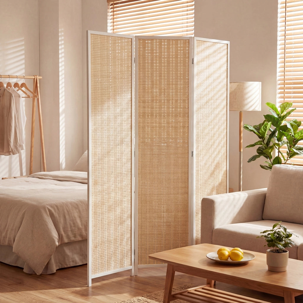 Paravento in legno 3 ante ¨C zephmum ¨C bianco 135x180 cm