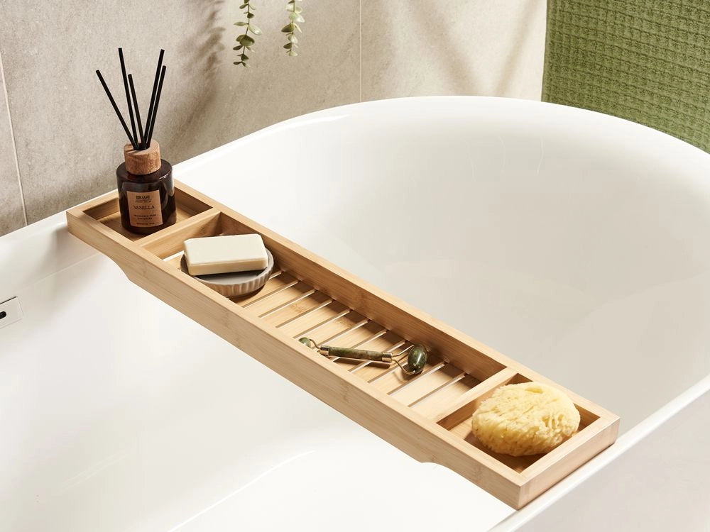 Vassoio per vasca da bagno marrone chiaro Accessori per il bagno in bambù
