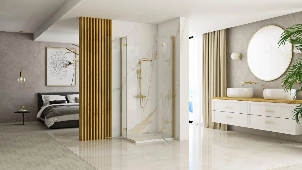 Cabina Doccia Rea Hugo 90x100 Gold Brush