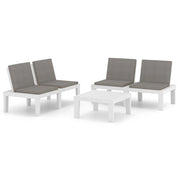 Set di mobili da giardino mobili da esterno 3 pezzi con cuscini in plastica bianca 02_0015986
