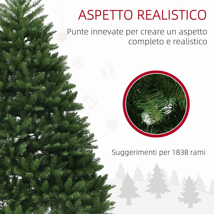 Albero di Natale Artificiale 195 cm 1838 Rami con Apertura Automatica Verde