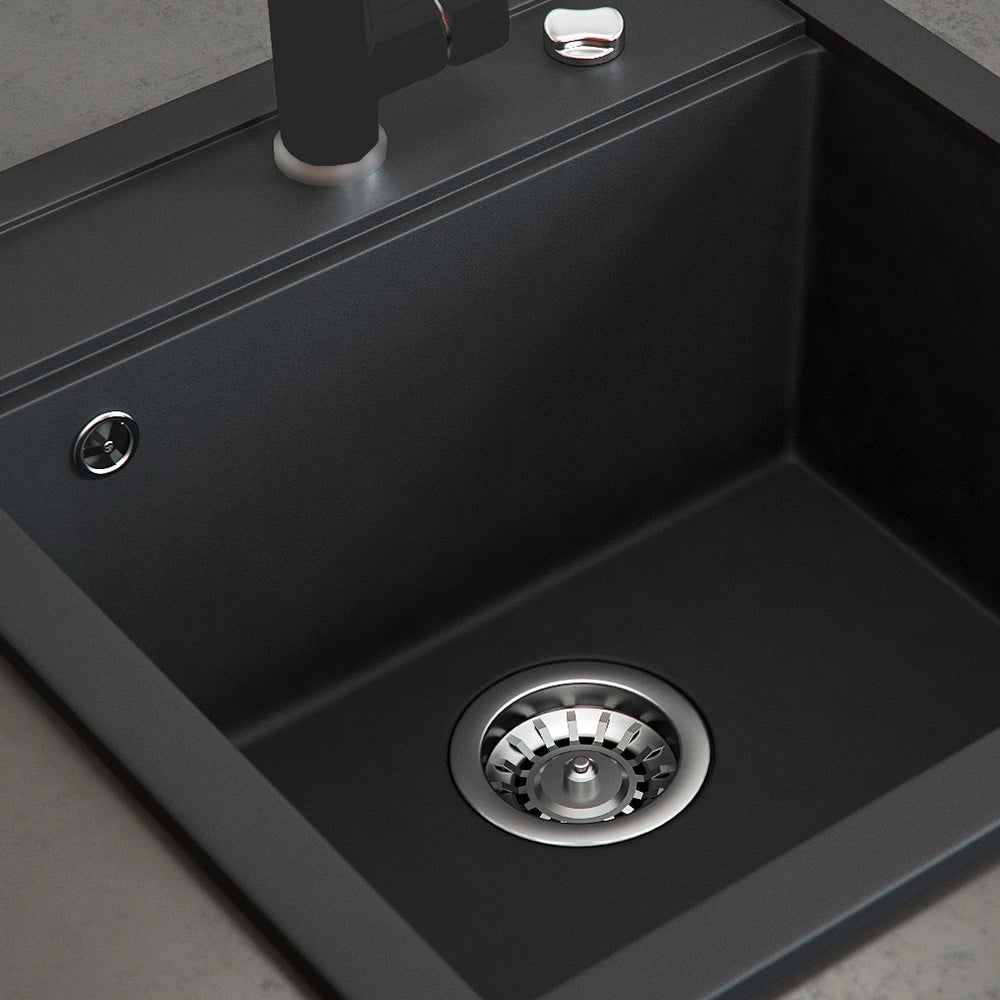 Bergström Lavello Nero 49 x 50 cm con raccordo nero