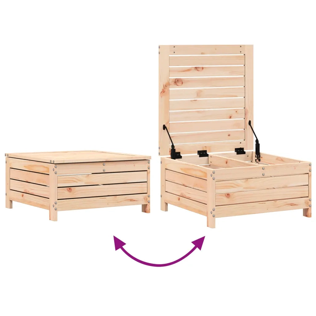 Sedia da giardino-Poggiapiedi da Giardino con Cuscino in Legno Massello di Pino 227974