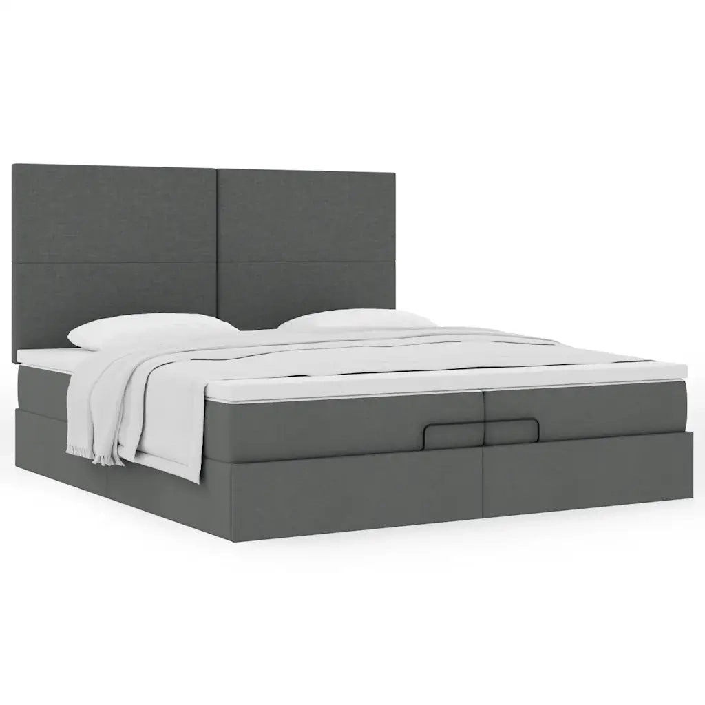Struttura Letto Pouf con Materassi 200x200 cm in Tessuto 3313100