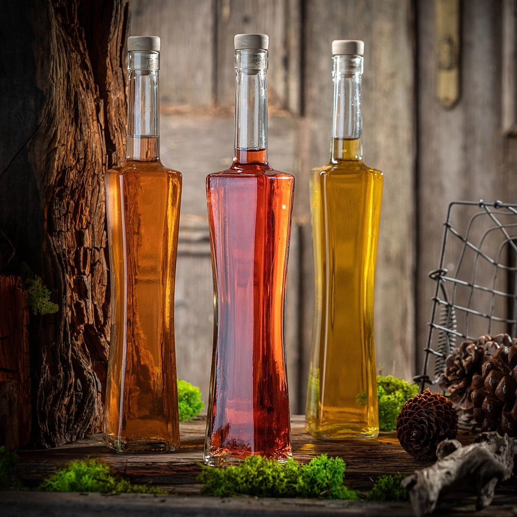 KADAX Quadra Glass Bottle 500 ml 0.5L Moonshine Liqueur Bottles 10pcs + Tap T