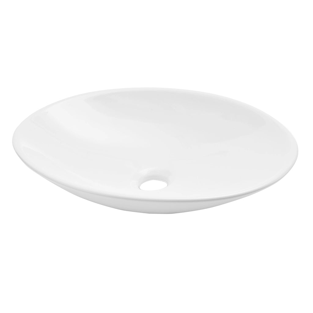 Lavabo Ovale 50x35,5 cm Lavandino da Appoggio in Ceramica Bianca [neu.haus]
