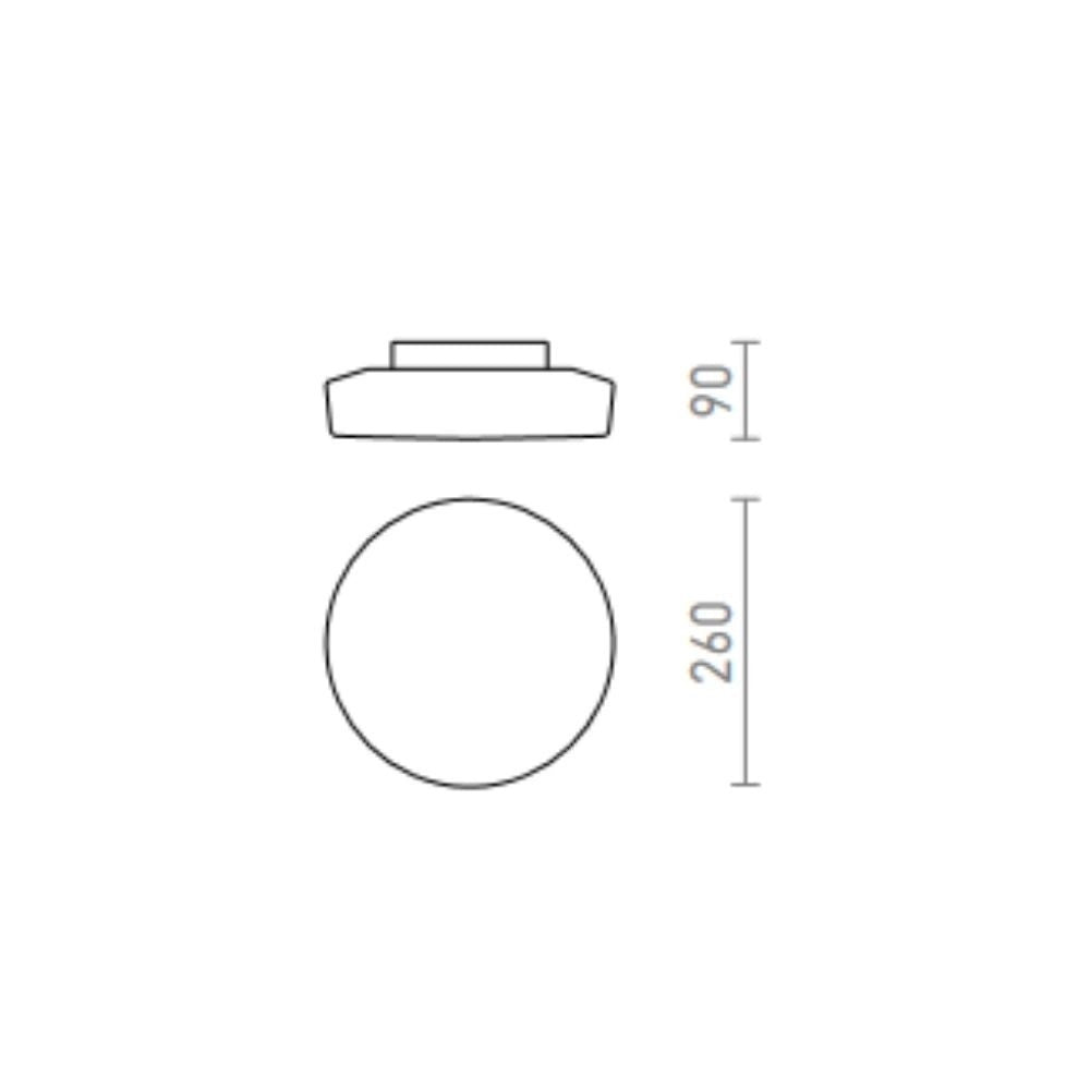 Plafoniera ZARA LED 26 da soffitto  vetro opalino/cromo 230V LED 12W IP44  3000K