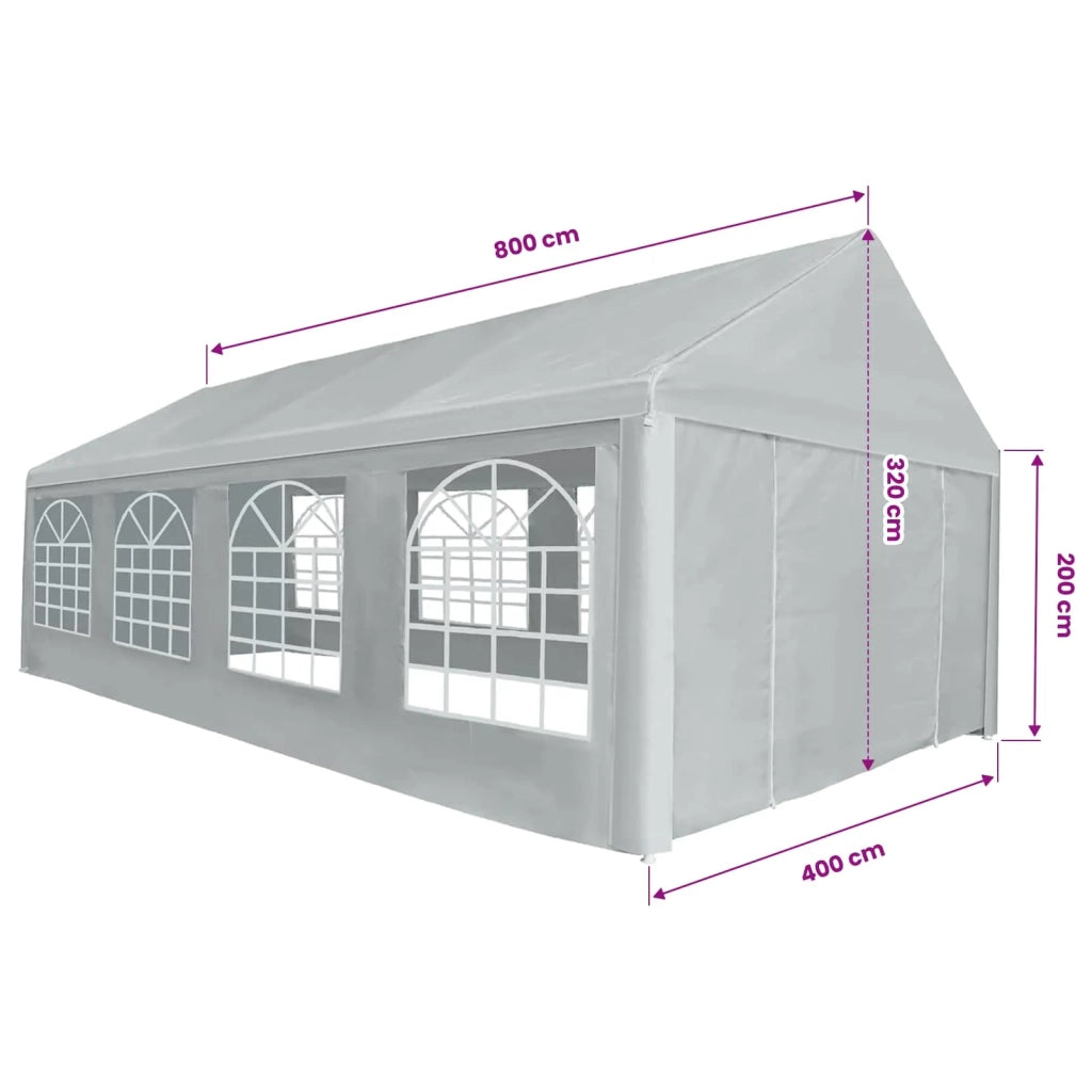 Tessuto per tenda senza struttura Grigio 8 x 4 m PE 43861